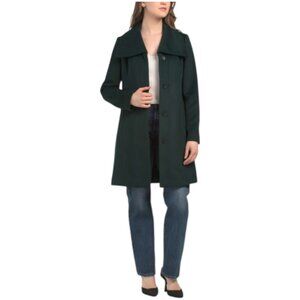 COLE HAAN Wool Blend Oversized Collar Coat
